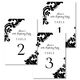 Black Damask Table Number Cards Image 3 of 3